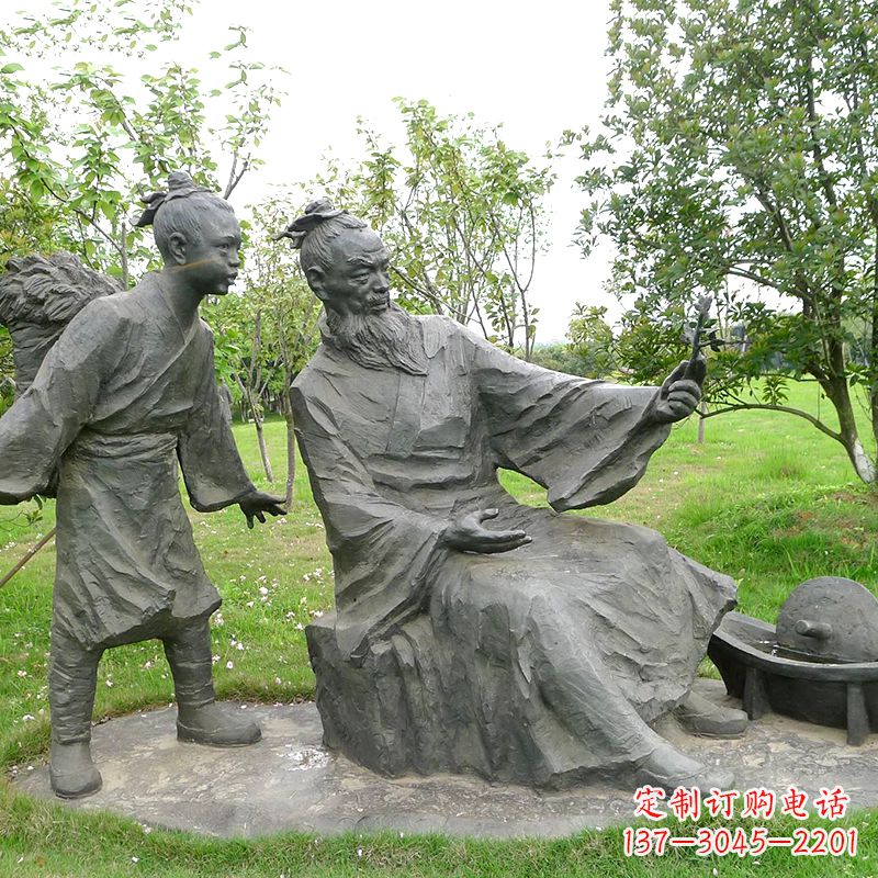 八大山人情景雕塑-中國(guó)明末清初知名畫家朱耷公園情景小品