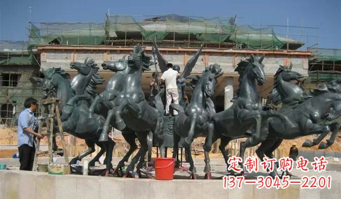 八馬踏浪阿波羅戰(zhàn)車景觀銅雕