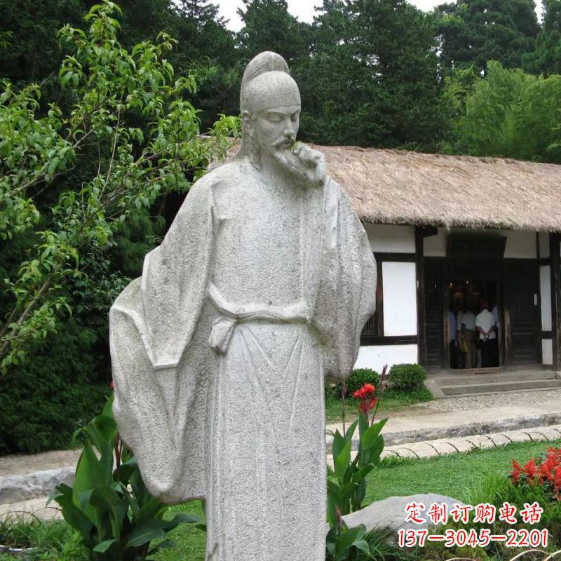 白居易石雕塑像-公園景區(qū)中國(guó)古代歷史文化名人雕塑