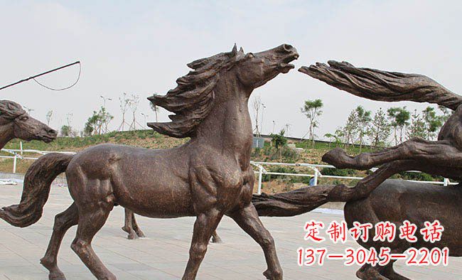 奔騰的馬公園景觀銅雕