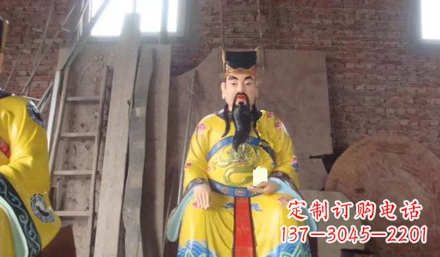 玻璃鋼彩繪文財神寺廟神像雕塑