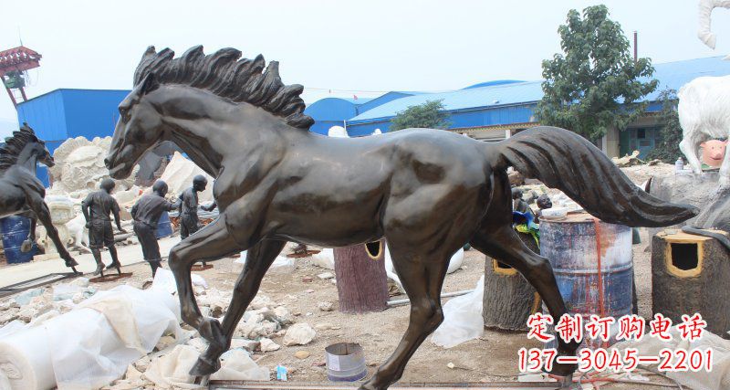 玻璃鋼仿銅馬廣場動物雕塑 (2)