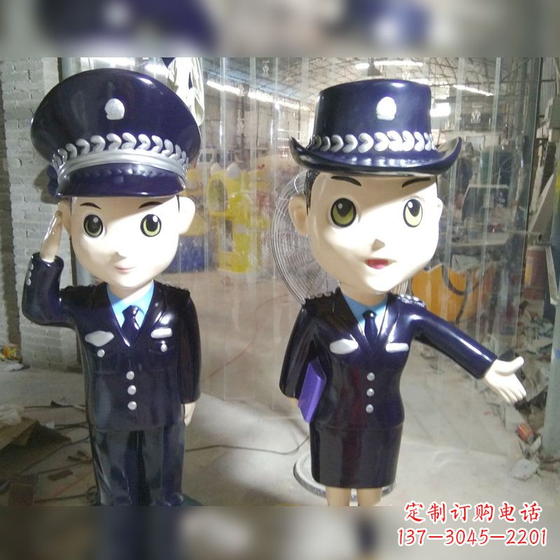 玻璃鋼警察雕塑表達(dá)警隊(duì)宗旨