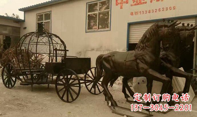 玻璃鋼歐式馬車雕塑精美藝術(shù)品