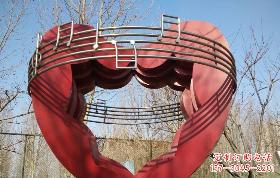 不銹鋼愛(ài)心樂(lè)譜廣場(chǎng)景觀雕塑