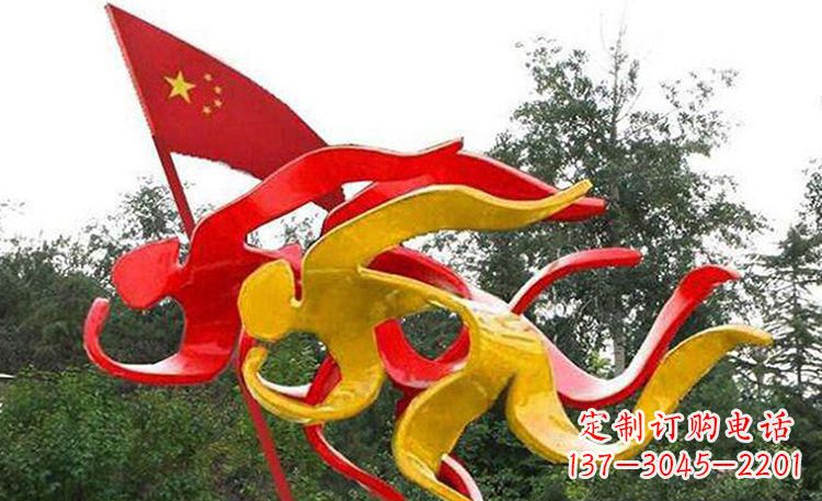 不銹鋼奔跑人物公園景觀雕塑