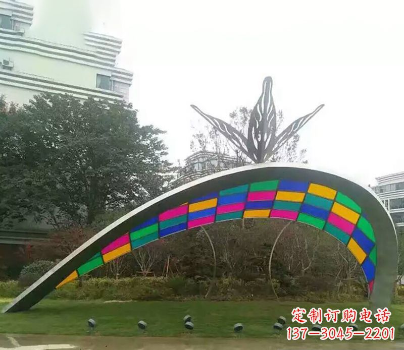 不銹鋼彩色拼接雕塑