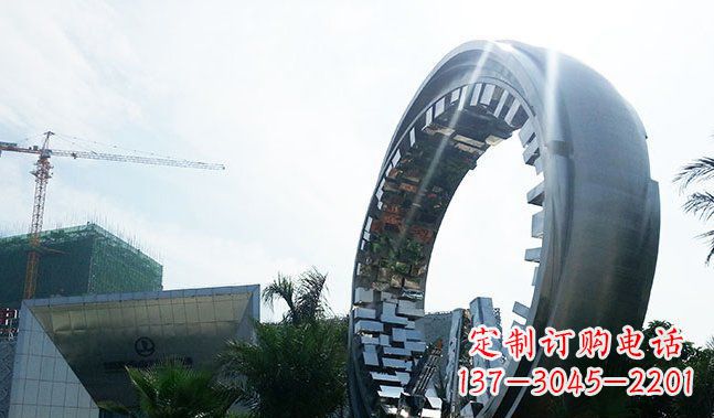 不銹鋼抽象城市雕塑 (2)