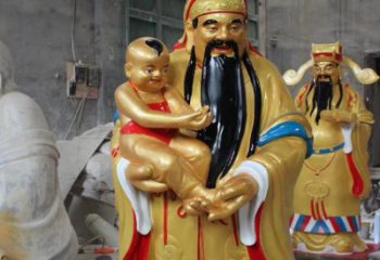 福祿壽神像雕塑給予宗教廟宇靈性的祝福