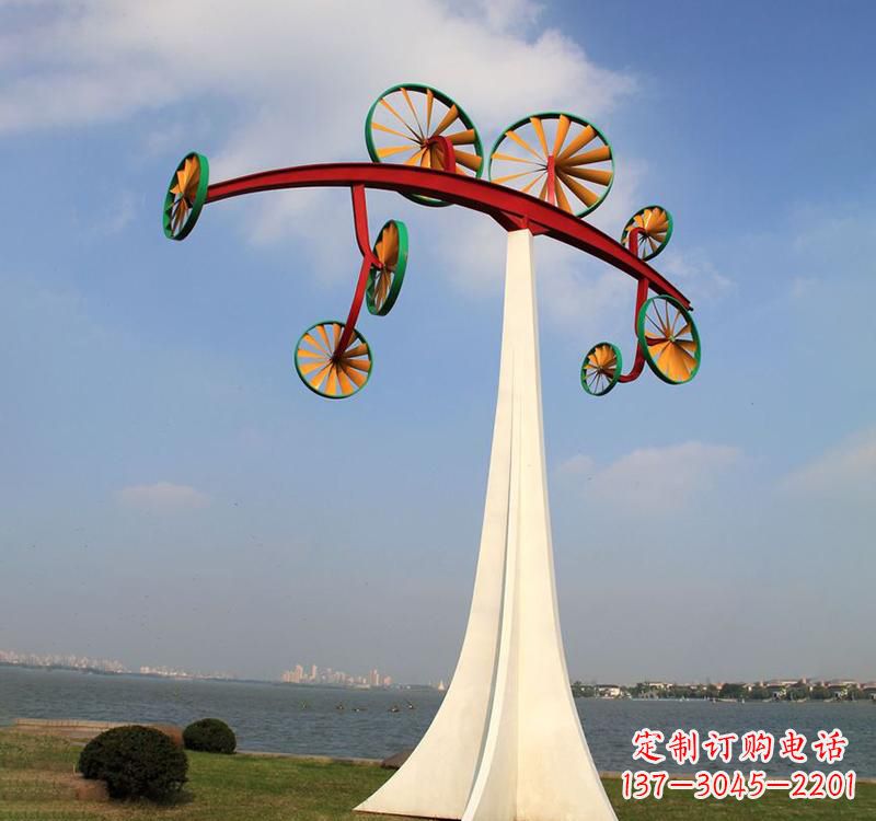 不銹鋼公園景觀風(fēng)車雕塑