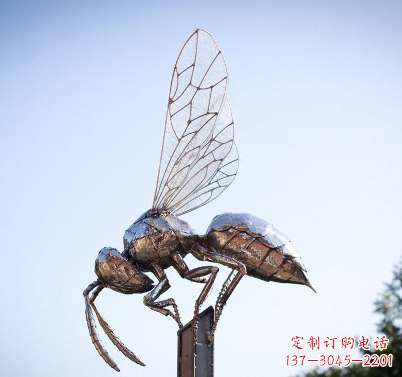 不銹鋼公園昆蟲蜜蜂雕塑