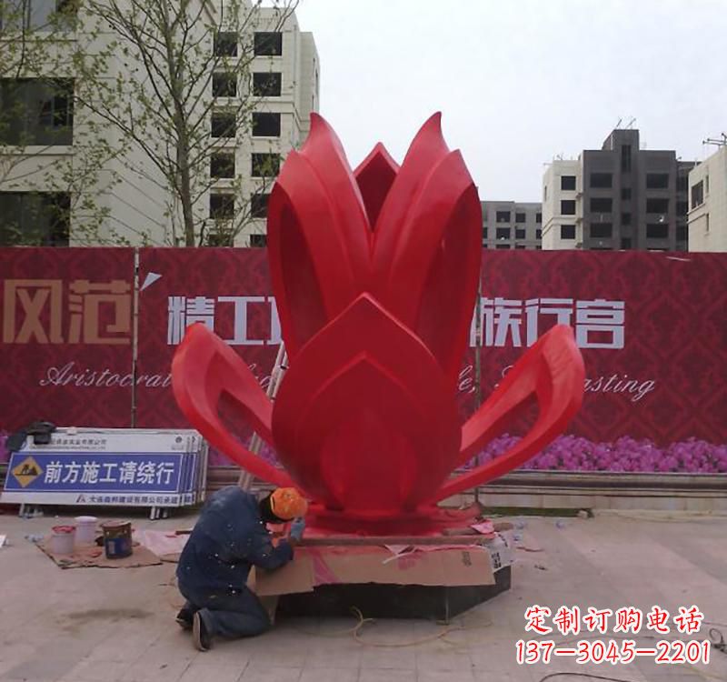 不銹鋼廣場花朵雕塑