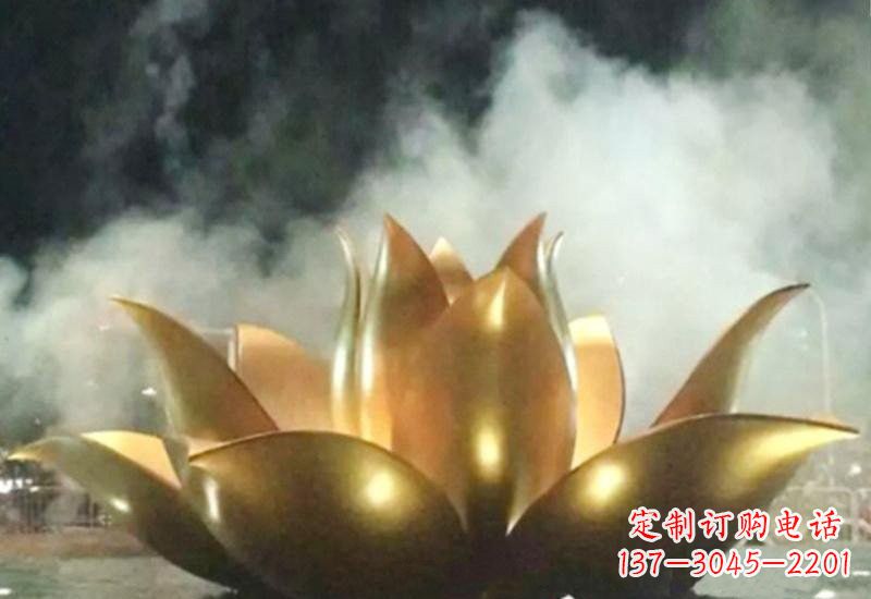 不銹鋼廣場(chǎng)蓮花噴泉雕塑