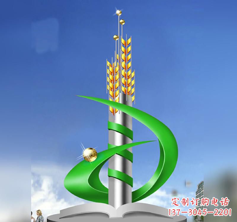 不銹鋼廣場(chǎng)小麥標(biāo)志雕塑