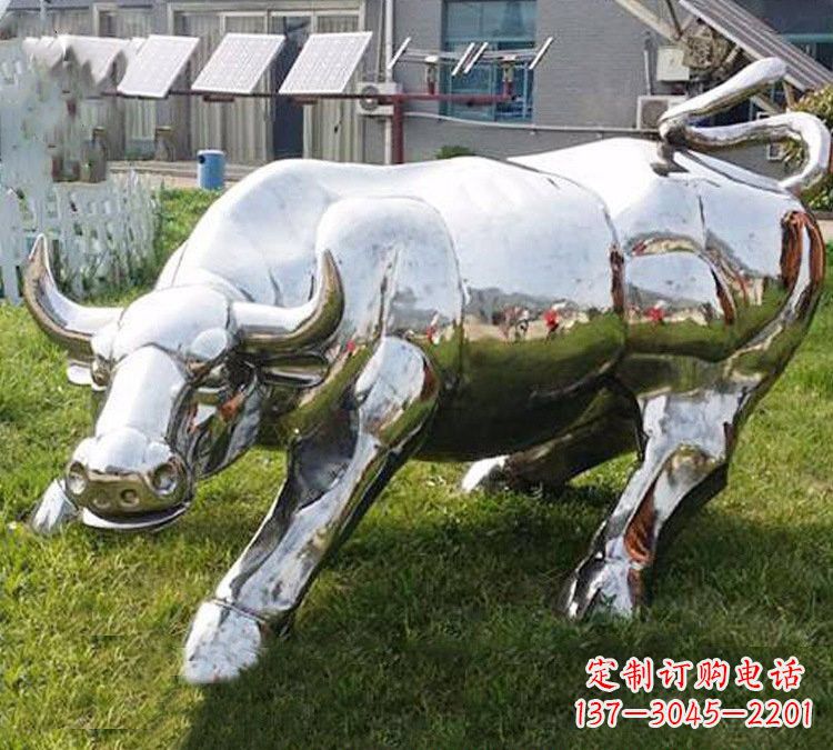 不銹鋼華爾街牛雕塑