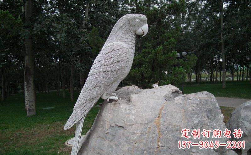 不銹鋼鸚鵡公園動(dòng)物雕塑