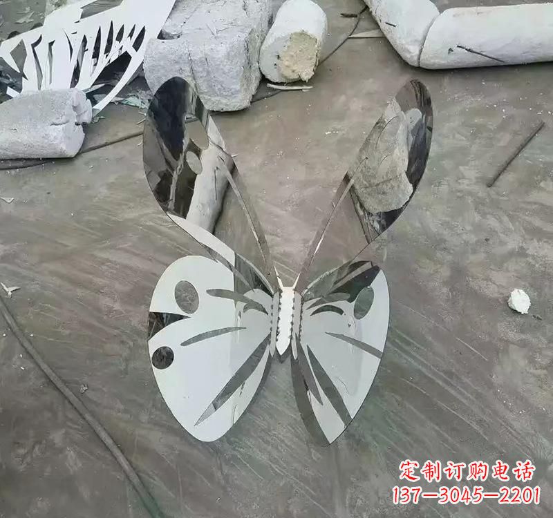 不銹鋼園林昆蟲(chóng)鏤空蝴蝶雕塑