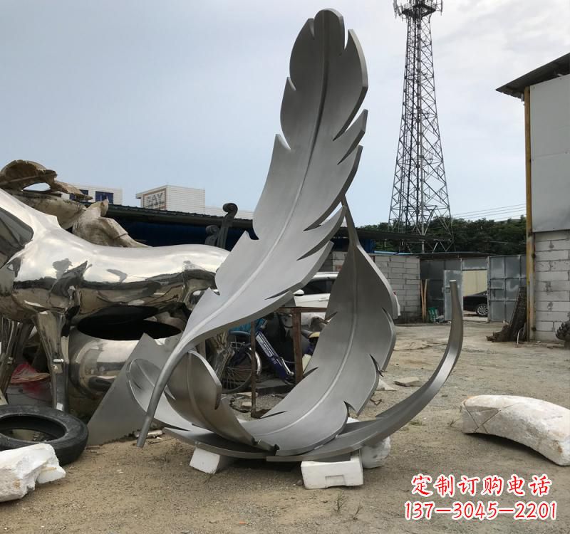 不銹鋼園林羽毛雕塑