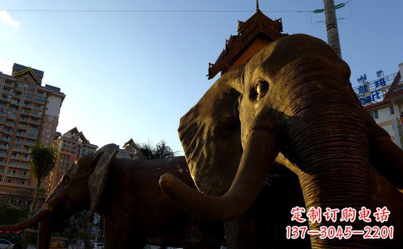 步行街大象景觀銅雕