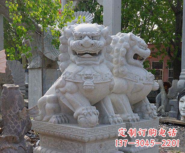 大理石寺廟石獅子