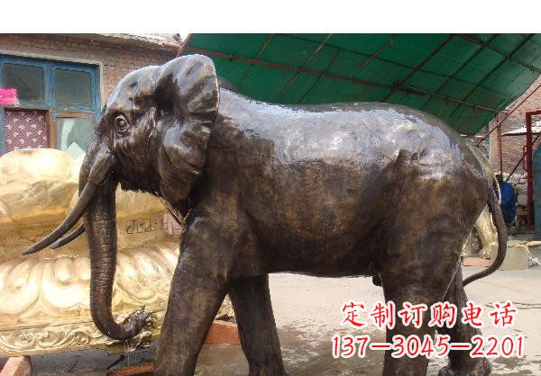 大象公園動物銅雕