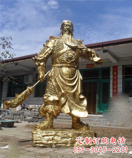 大型立式關(guān)公銅雕