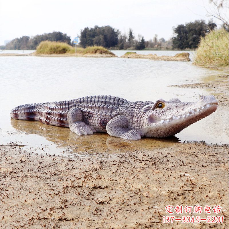 動(dòng)物園濕地公園仿真鱷魚雕塑