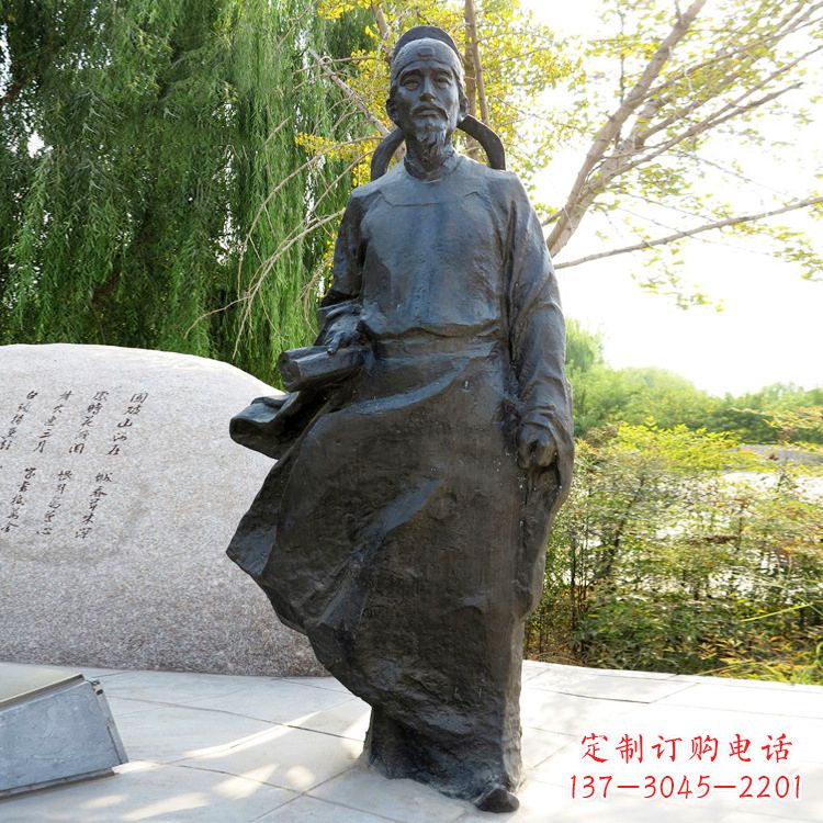 杜甫雕像杜甫草堂-公園園林歷史名人銅雕塑