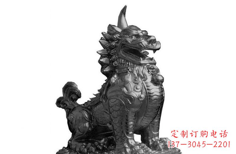 法院門(mén)口獨(dú)角獸獬豸銅雕