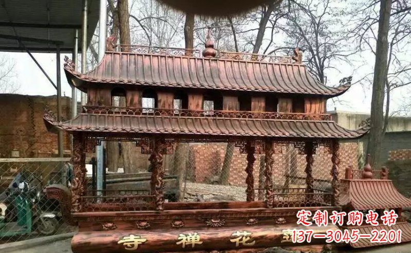 方形/寺廟/香爐/銅雕-方形寺廟香爐銅雕 (5)