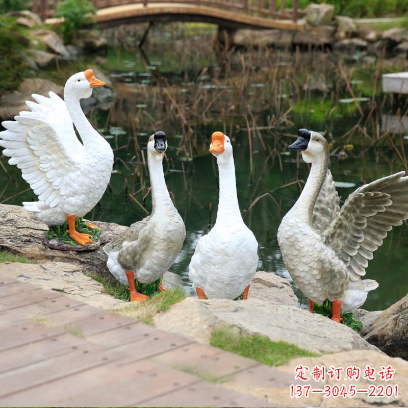 仿真大白鵝擺件花園庭院農(nóng)場動物雕塑擺件