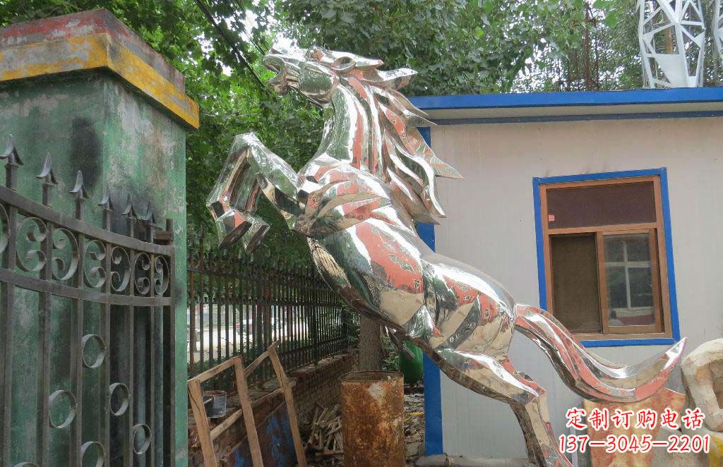 公園/不銹鋼/奔跑/動物-公園不銹鋼奔跑的馬動物雕塑