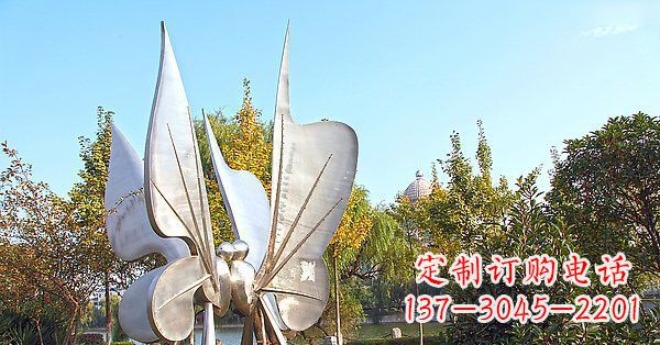 公園不銹鋼抽象蝴蝶雕塑1