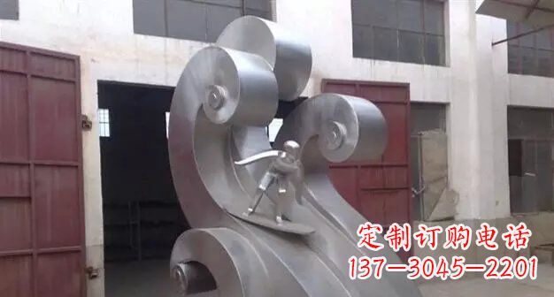 公園不銹鋼抽象人物沖浪雕塑