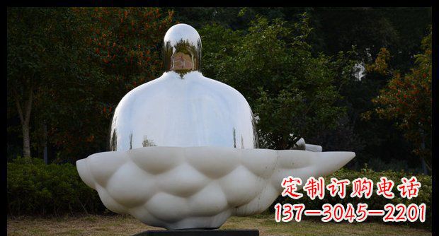 公園不銹鋼抽象云端之上人物景觀雕塑