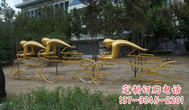 公園不銹鋼抽象運(yùn)動(dòng)賽車雕塑