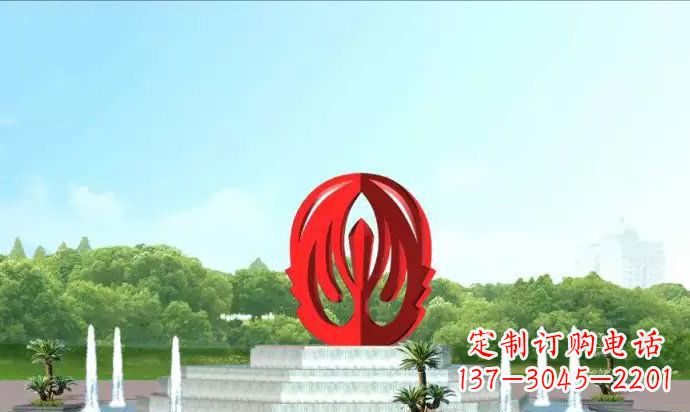 公園不銹鋼花蕾雕塑