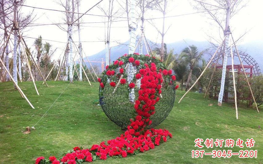 公園不銹鋼花球雕塑_1