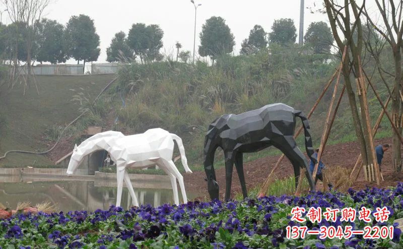 公園/不銹鋼/動(dòng)物-公園不銹鋼馬動(dòng)物雕塑