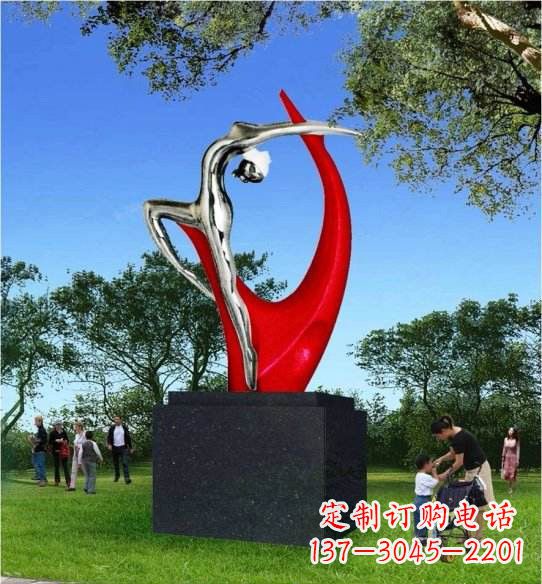 公園不銹鋼藝術(shù)體操人物雕塑