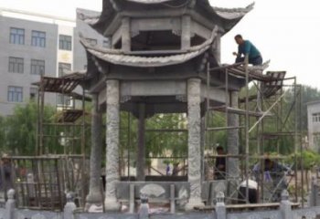 仿古雙層石雕涼亭