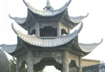 仿古雙層石雕涼亭