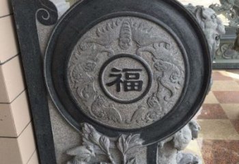 福字雕塑 招財門墩石抱鼓