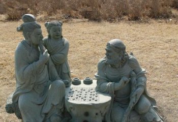 八仙下棋銅雕塑