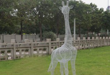 浪漫活力·不銹鋼鏤空長頸鹿雕塑