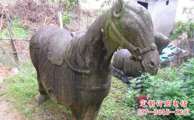 公園抽象馬動物銅雕