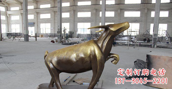 公園抽象小牛動(dòng)物銅雕