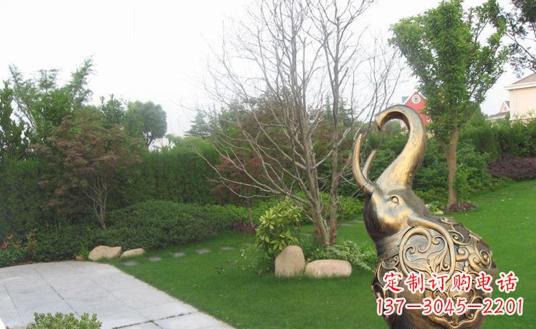 公園抽象小象動物銅雕