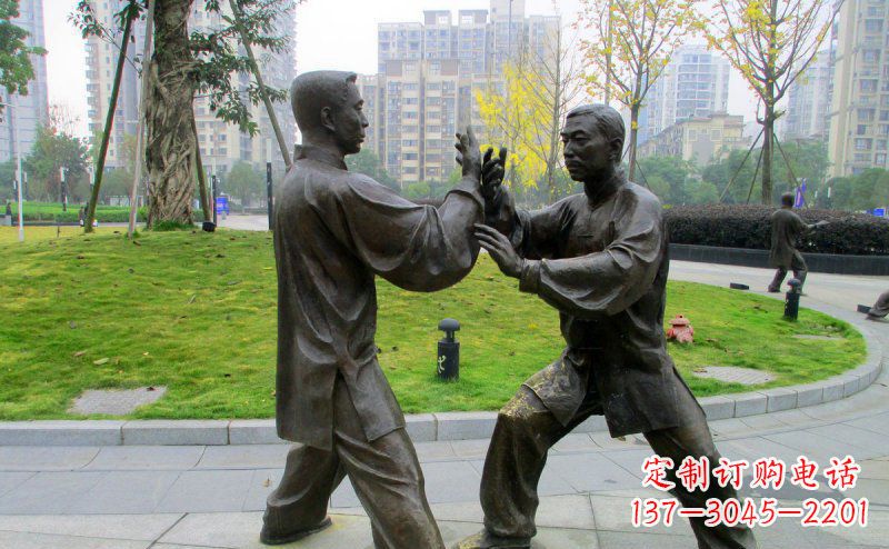 公園/太極拳/人物/銅雕-公園打太極拳人物銅雕