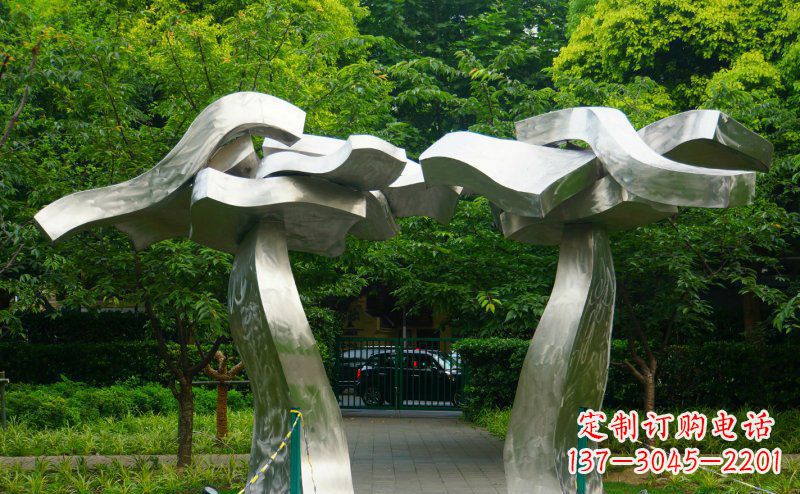 公園抽象不-銹-鋼-雕-塑- (3)